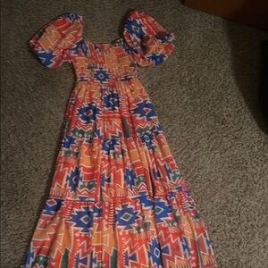 Flying Tomato Colorful Geometric Maxi Dress